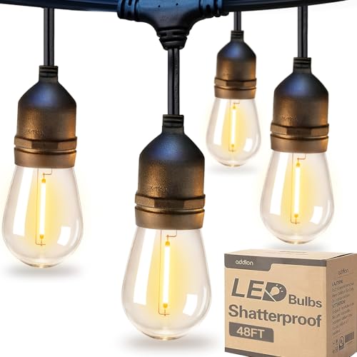 Outdoor weatherproof Edison string lights for a backyard wedding