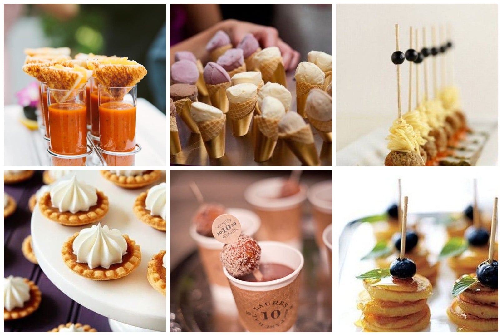 mini wedding food ideas collage