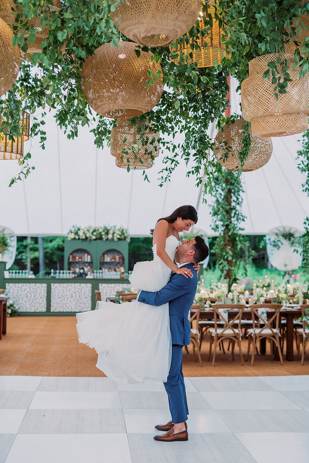 Quinn and Michael during their first dance in the tent