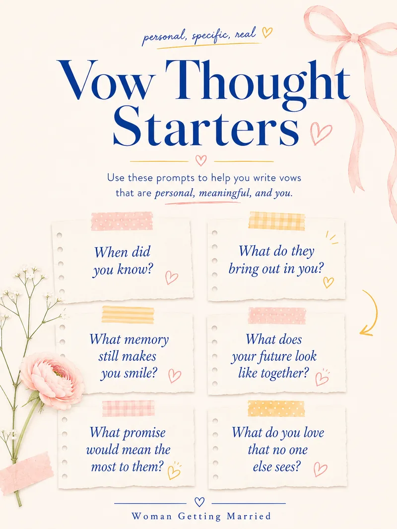 Vow thought starters: prompts to help you write wedding vows that are personal and meaningful